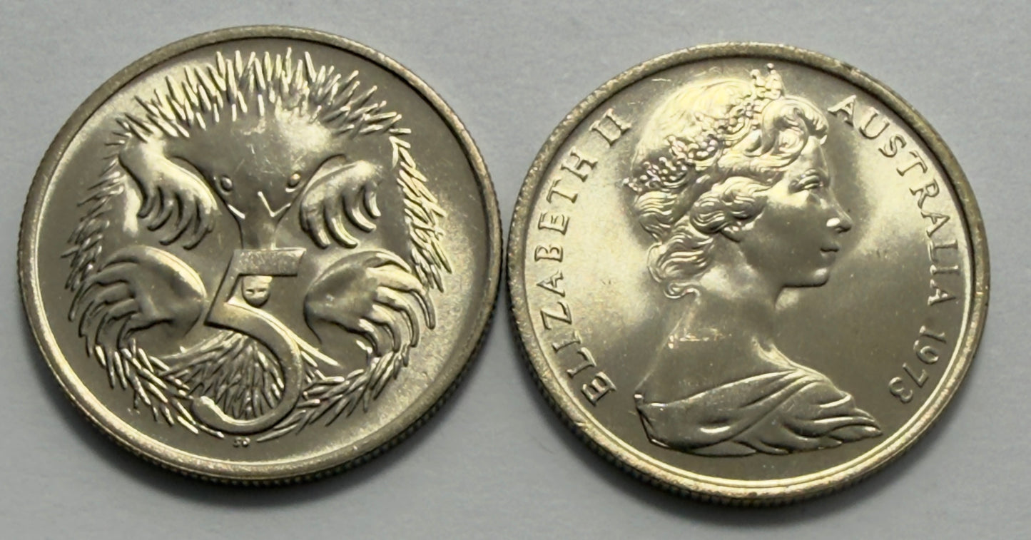 1973 5 Cent Coin - Uncirculated - Five Cent - 5c - Ex RAM Roll - comes in 2x2