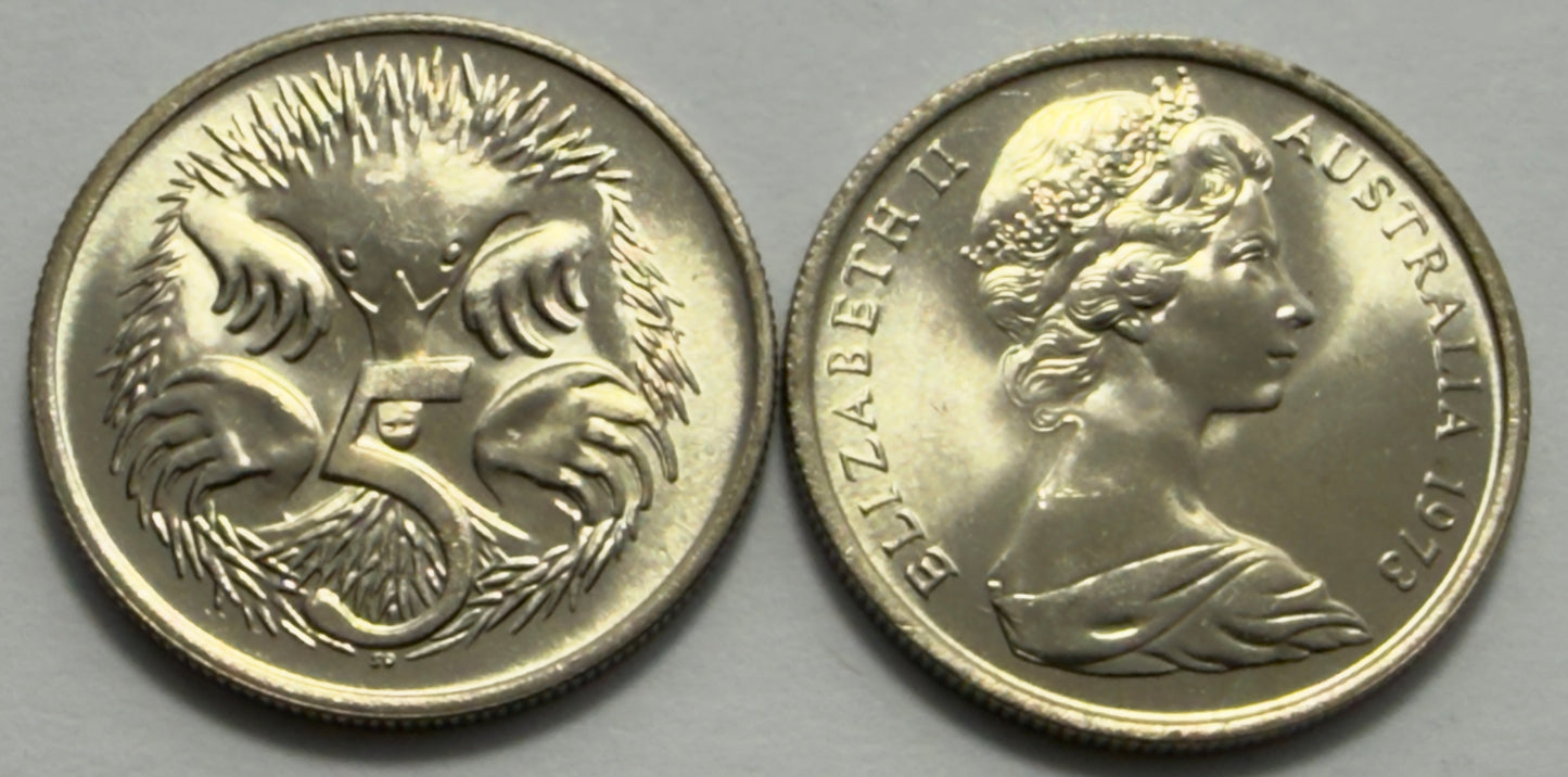 1973 5 Cent Coin - Uncirculated - Five Cent - 5c - Ex RAM Roll - comes in 2x2