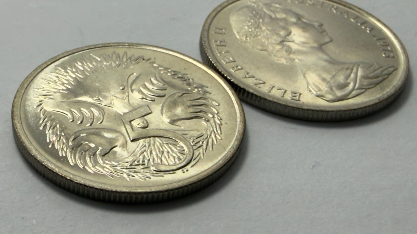 1973 5 Cent Coin - Uncirculated - Five Cent - 5c - Ex RAM Roll - comes in 2x2