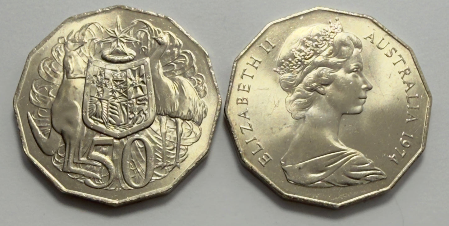 1974 50 Cent Coin - Uncirculated - Fifty Cent COA - 50c - comes in 2x2
