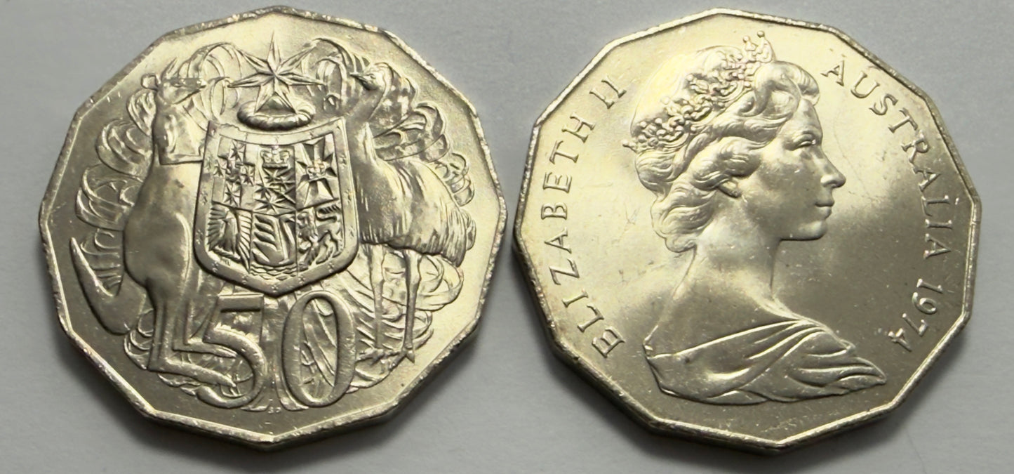 1974 50 Cent Coin - Uncirculated - Fifty Cent COA - 50c - comes in 2x2