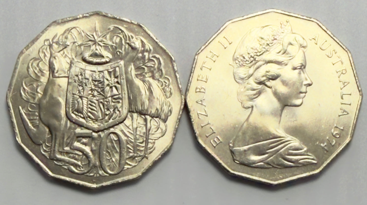 1974 50 Cent Coin - Uncirculated - Fifty Cent COA - 50c - comes in 2x2