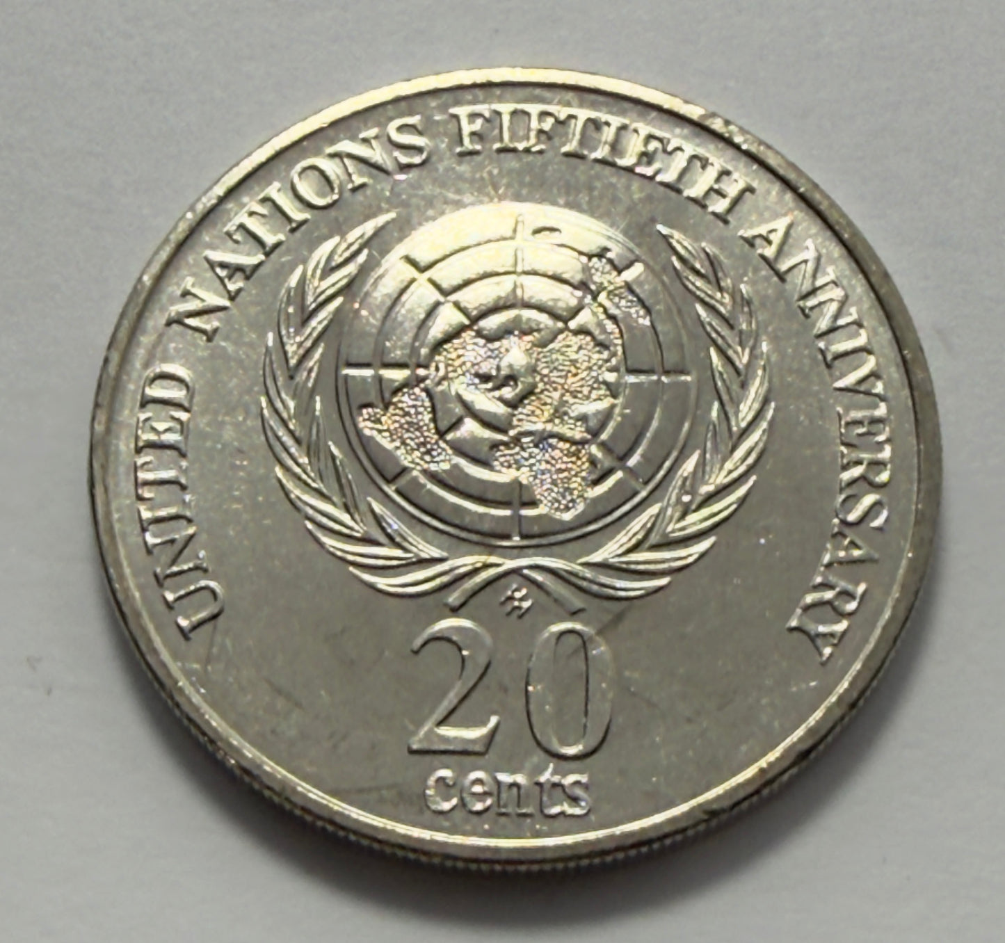 1995 20 Cent Coin - Uncirculated - United Nations Low 4.8 Million Minted