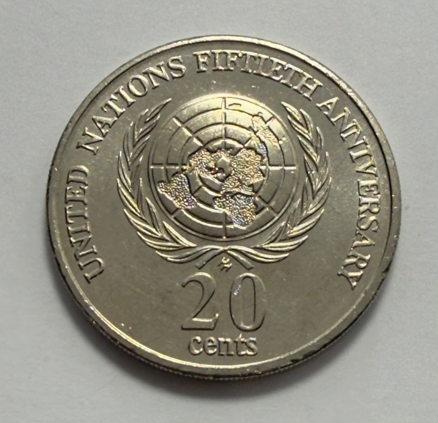 1995 20 Cent Coin - Uncirculated - United Nations Low 4.8 Million Minted