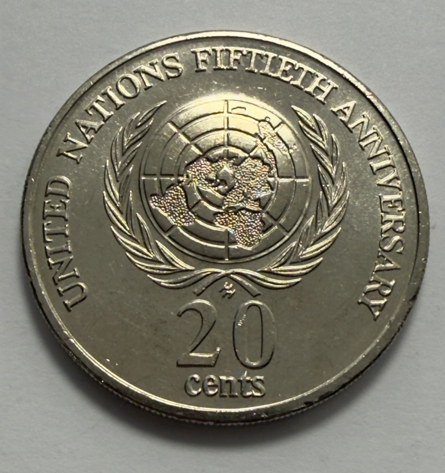 1995 20 Cent Coin - Uncirculated - United Nations Low 4.8 Million Minted