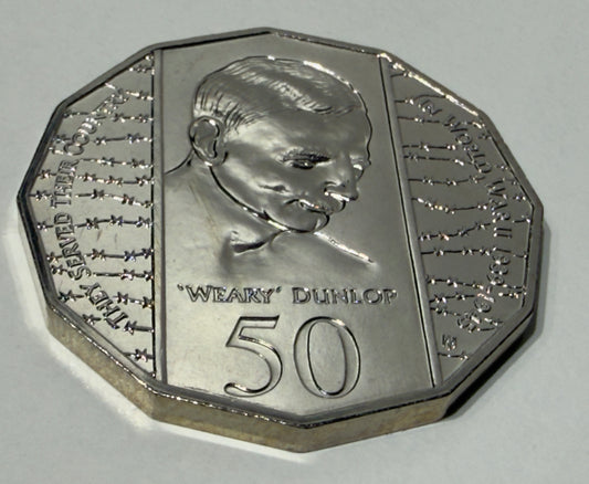 1995 50 Cent Coin - Weary Dunlop - Choice Uncirculated - Fifty Cent-Ex MINT SET