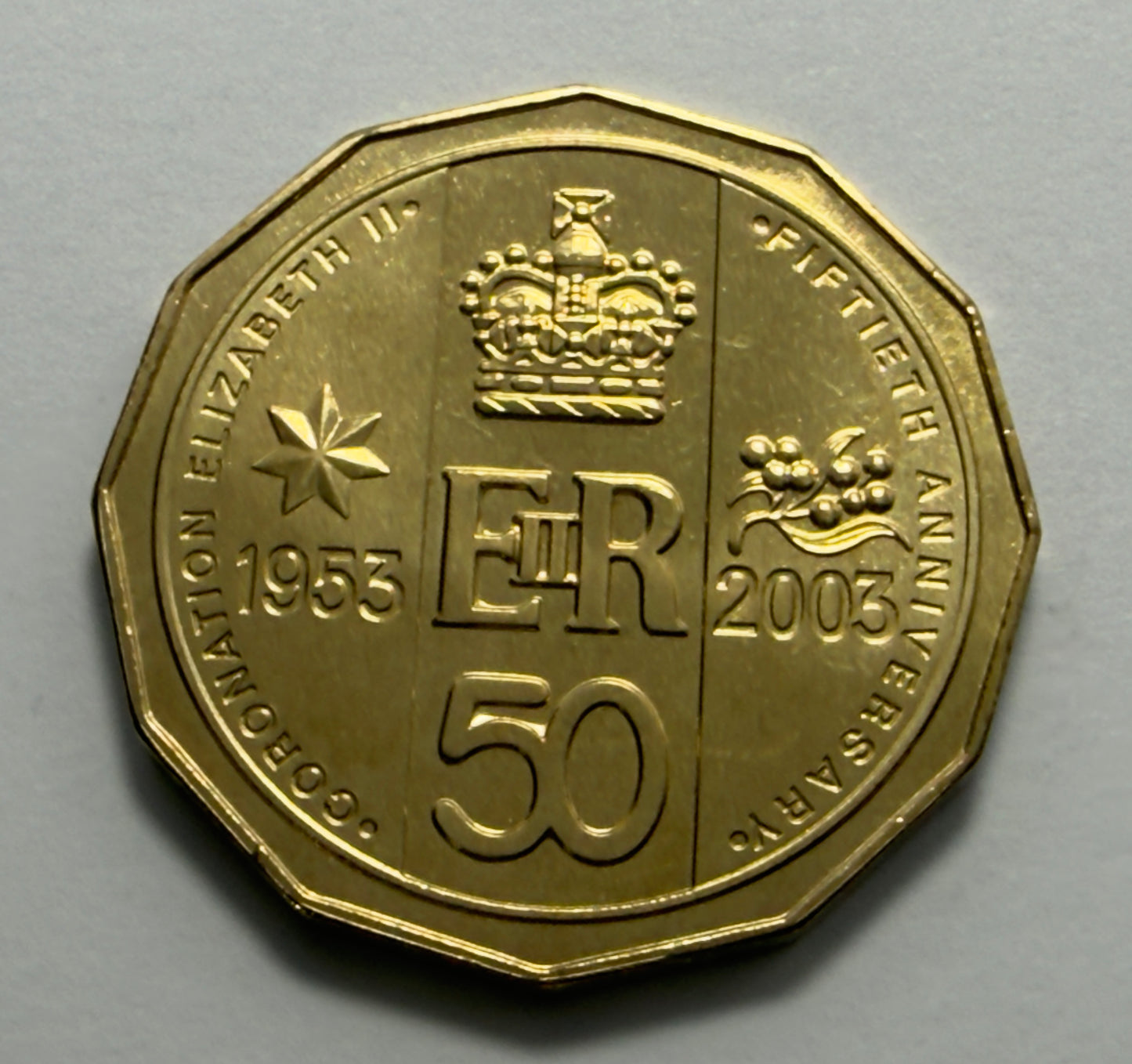 2003 50 Cent Coin - QEII Golden Jubilee - Uncirculated - comes in 2x2