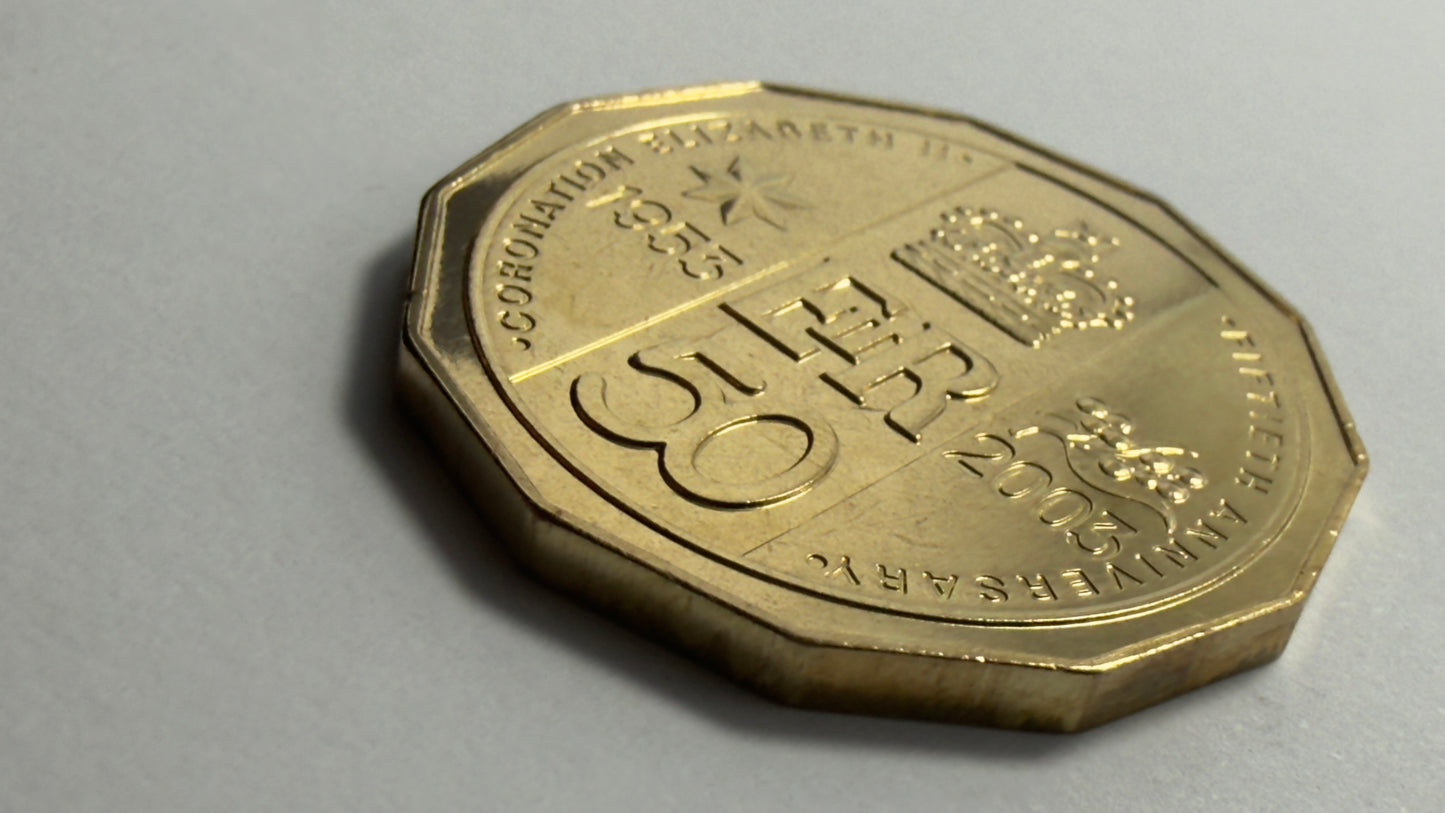 2003 50 Cent Coin - QEII Golden Jubilee - Uncirculated - comes in 2x2