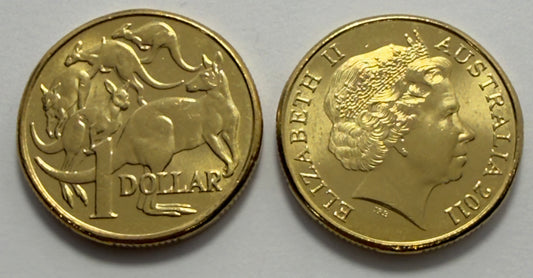 2011 $1 Coin - Mob of Roos - Uncirculated - One Dollar - comes in 2x2