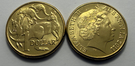 2011 $1 Coin - Mob of Roos - Uncirculated - One Dollar - comes in 2x2