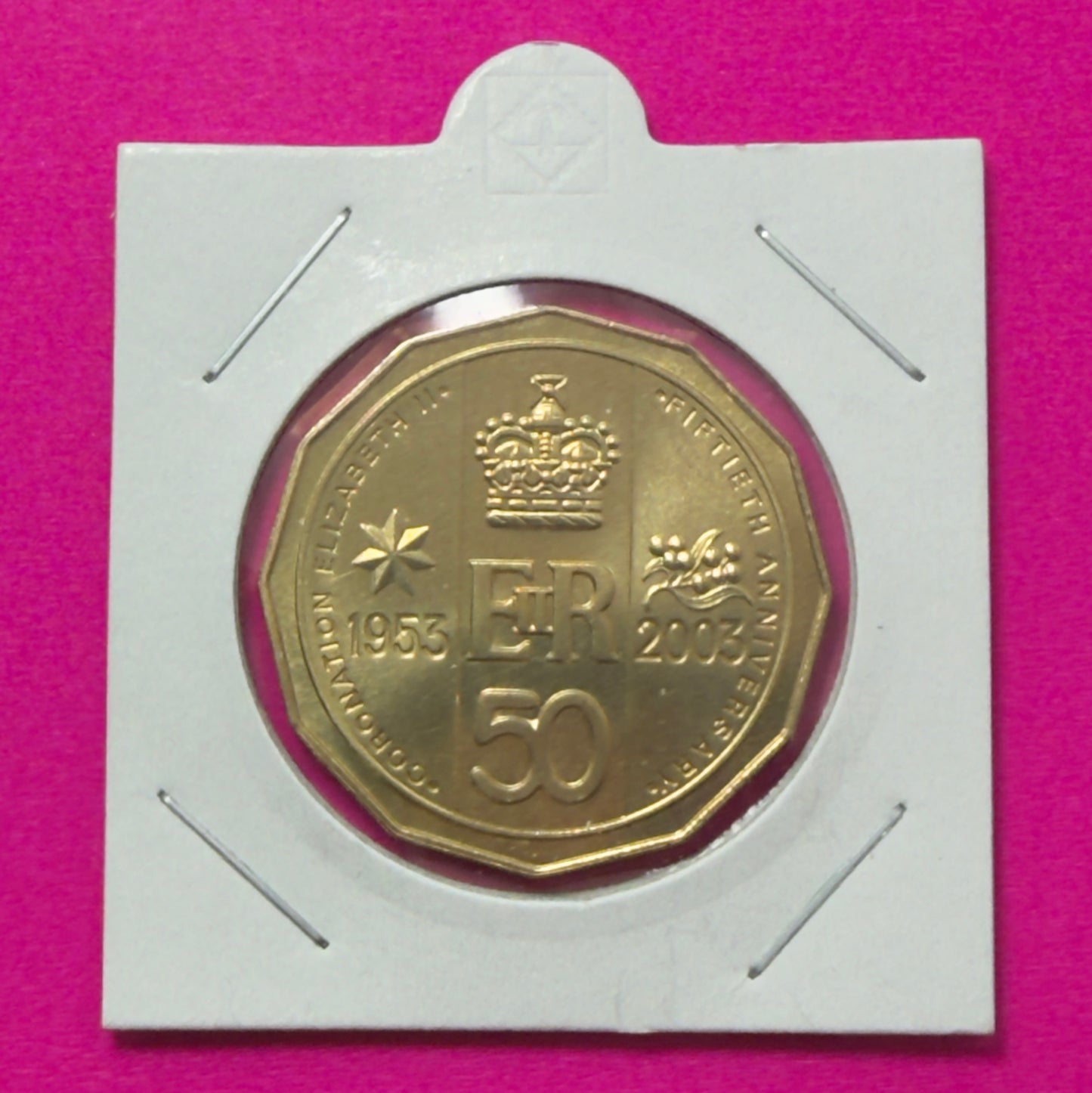 2003 50 Cent Coin - QEII Golden Jubilee - Uncirculated - comes in 2x2