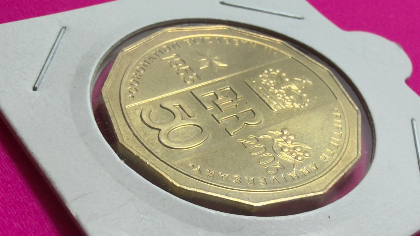 2003 50 Cent Coin - QEII Golden Jubilee - Uncirculated - comes in 2x2