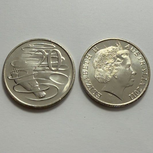 2011 20 Cent Coin - Uncirculated - Twenty Cent 20c - Platypus - comes in 2x2