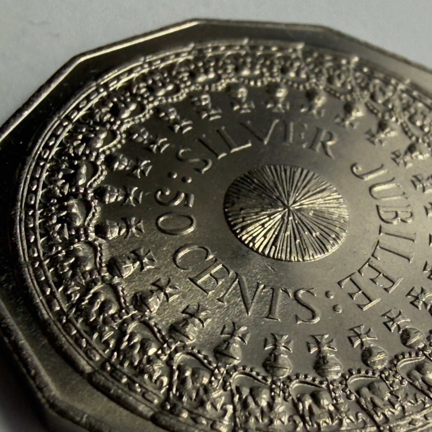 1977 50 Cent Coin - Uncirculated - Silver Jubilee 50c - Fifty Cent - in 2x2
