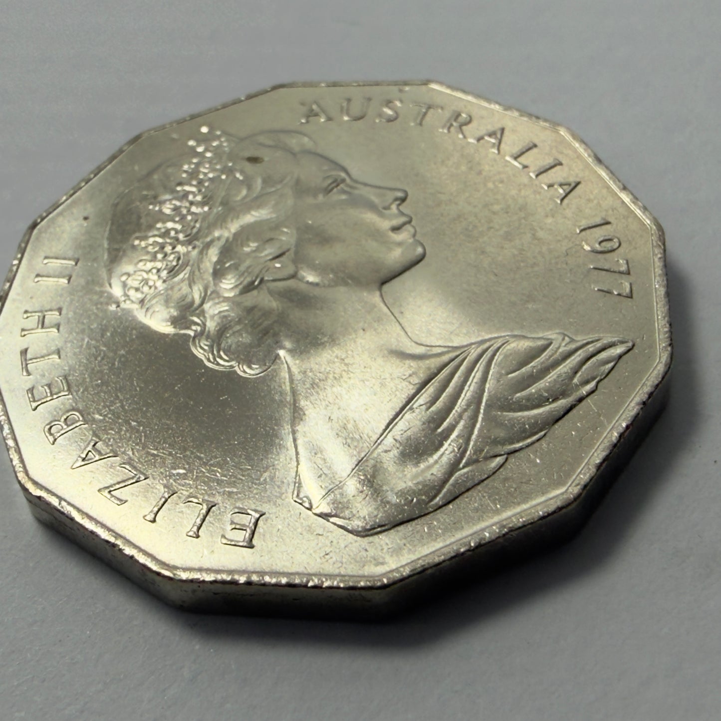 1977 50 Cent Coin - Uncirculated - Silver Jubilee 50c - Fifty Cent - in 2x2