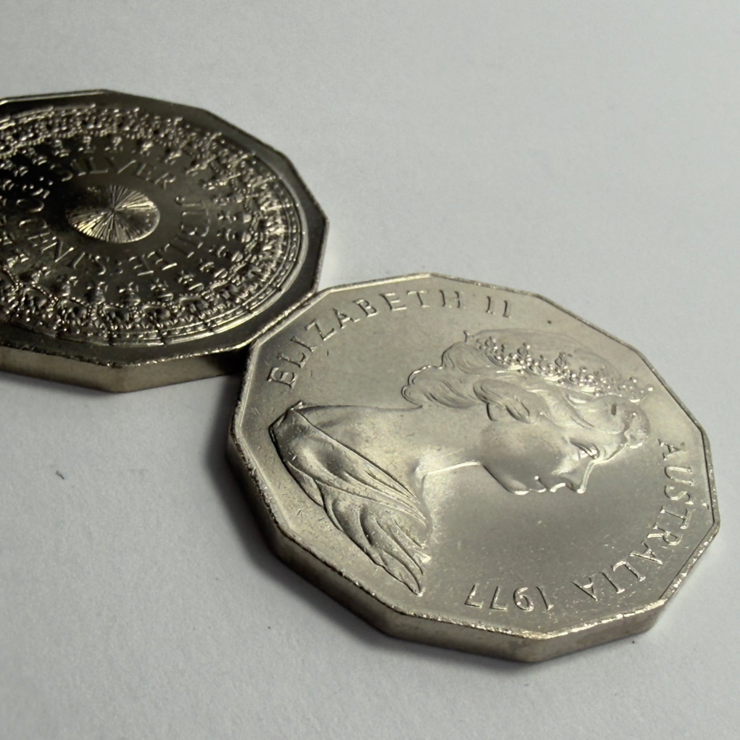 1977 50 Cent Coin - Uncirculated - Silver Jubilee 50c - Fifty Cent - in 2x2