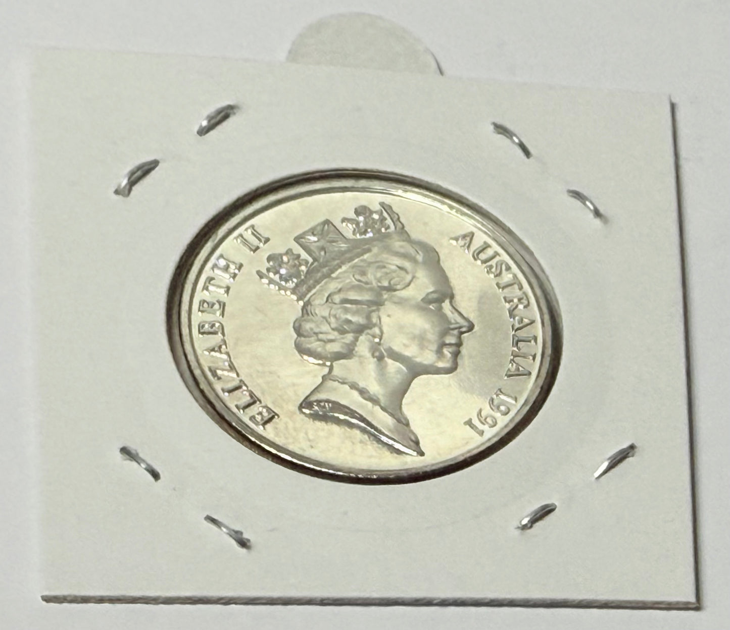 1991 5 Cent Coin - Choice Uncirculated - ex mint set coin - comes in 2x2
