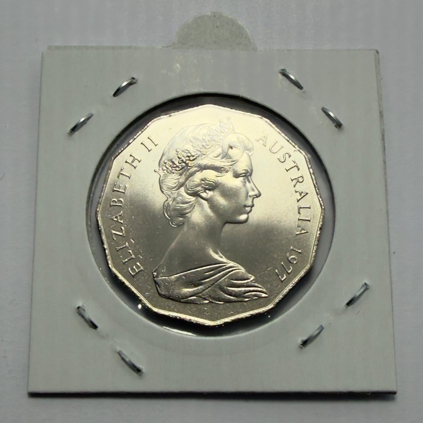 1977 50 Cent Coin - Uncirculated - Silver Jubilee 50c - Fifty Cent - in 2x2