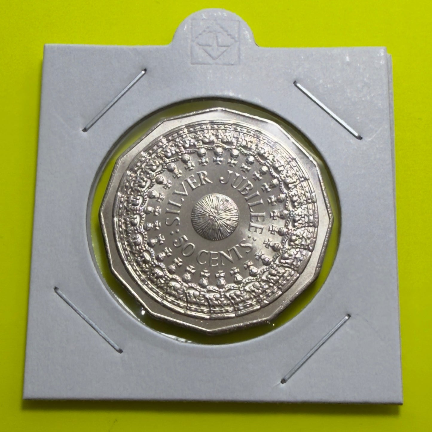 1977 50 Cent Coin - Uncirculated - Silver Jubilee 50c - Fifty Cent - in 2x2