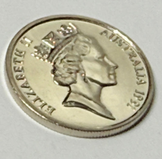 1991 5 Cent Coin - Choice Uncirculated - ex mint set coin - comes in 2x2