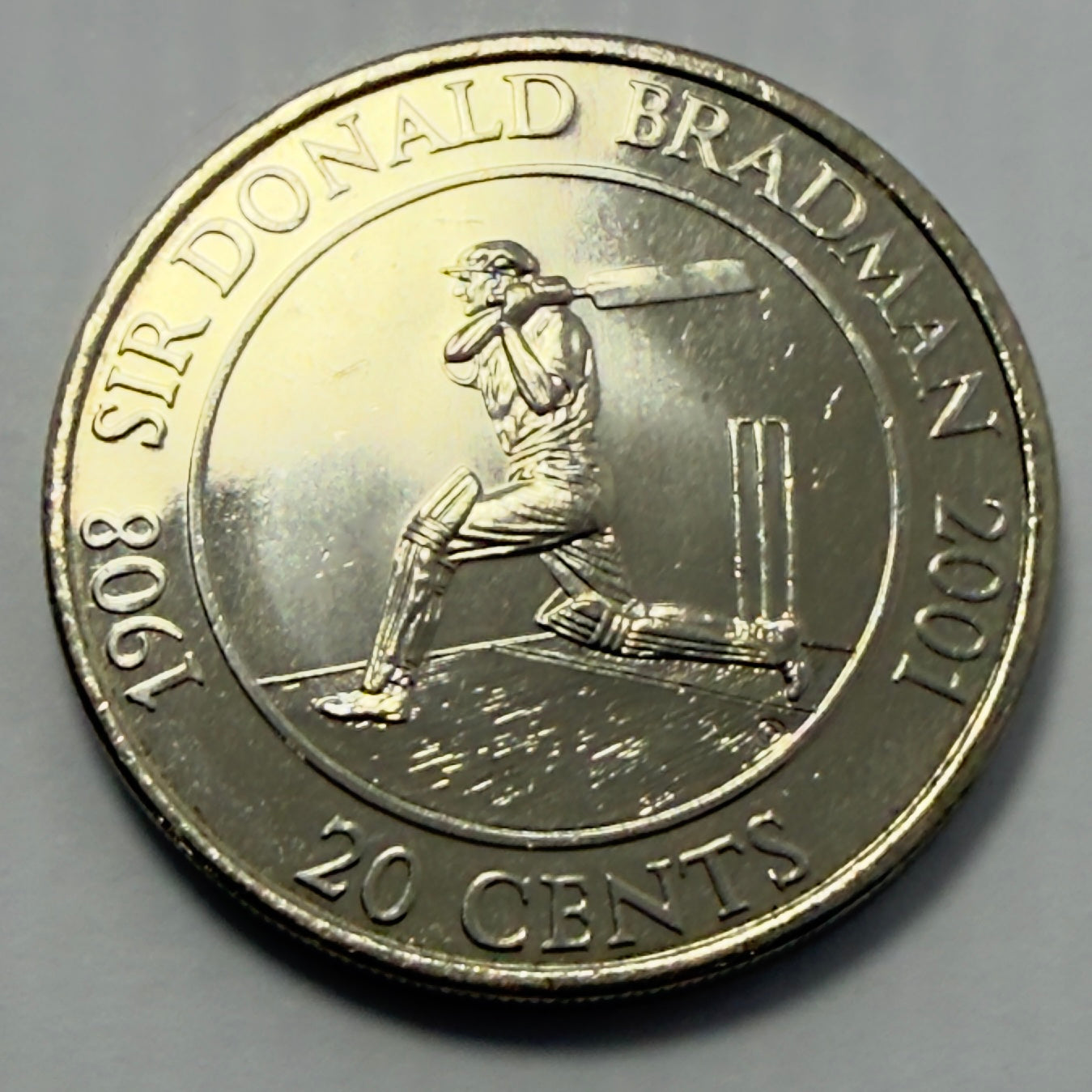 2001 20 Cent Coin - Sir Donald Bradman - Uncirculated - comes in 2x2