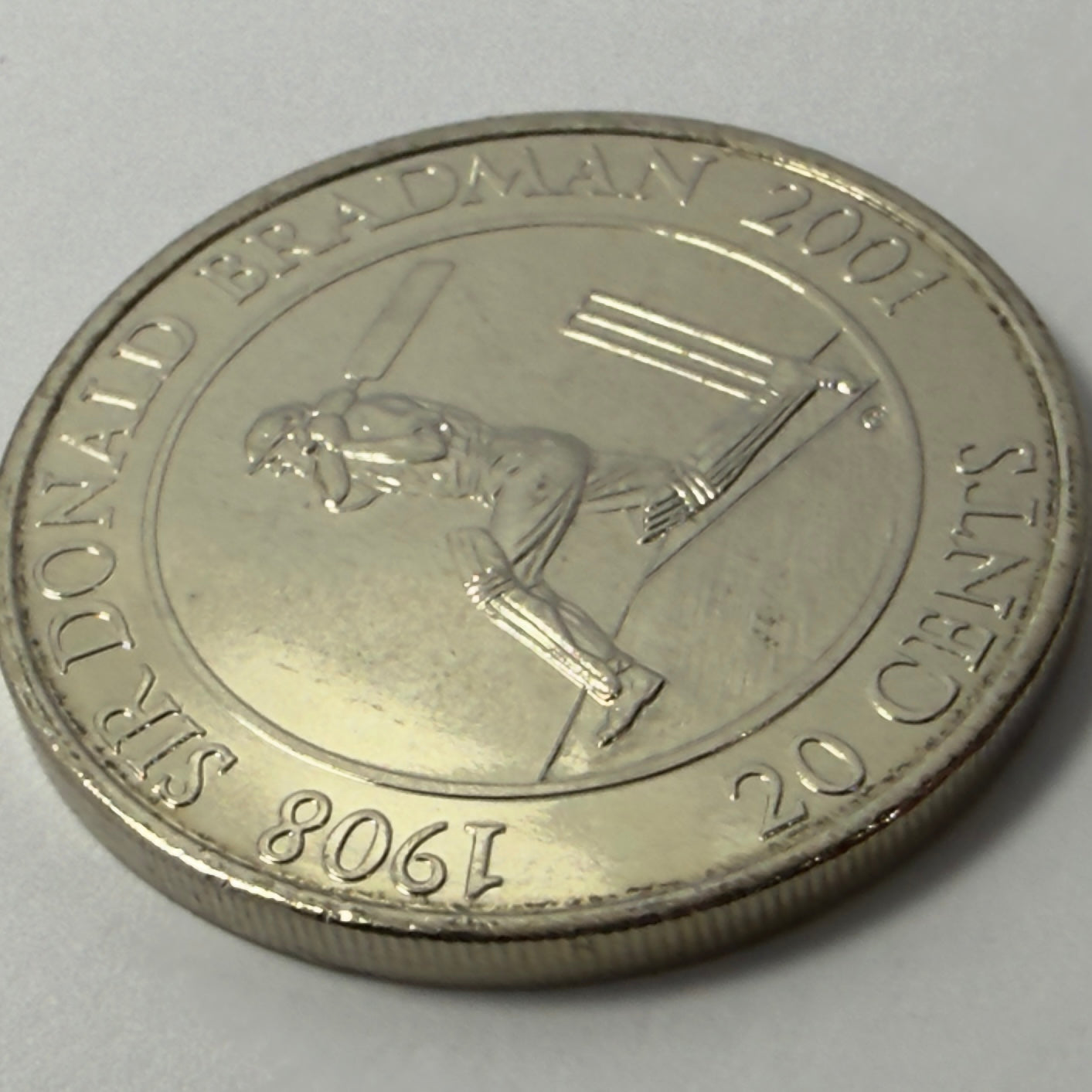 2001 20 Cent Coin - Sir Donald Bradman - Uncirculated - comes in 2x2