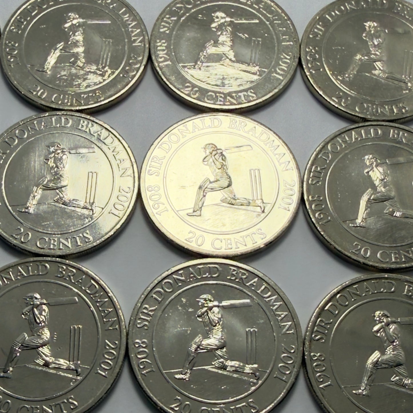 2001 20 Cent Coin - Sir Donald Bradman - Uncirculated - comes in 2x2