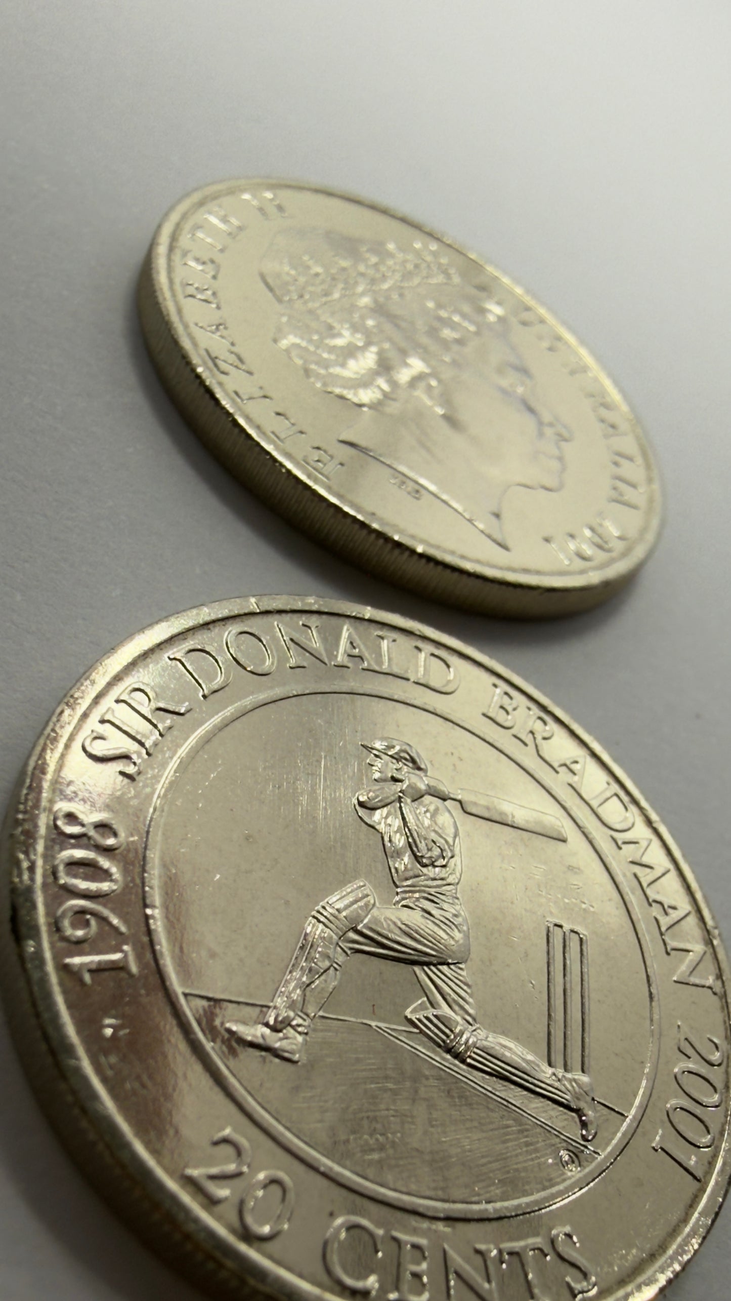 2001 20 Cent Coin - Sir Donald Bradman - Uncirculated - comes in 2x2