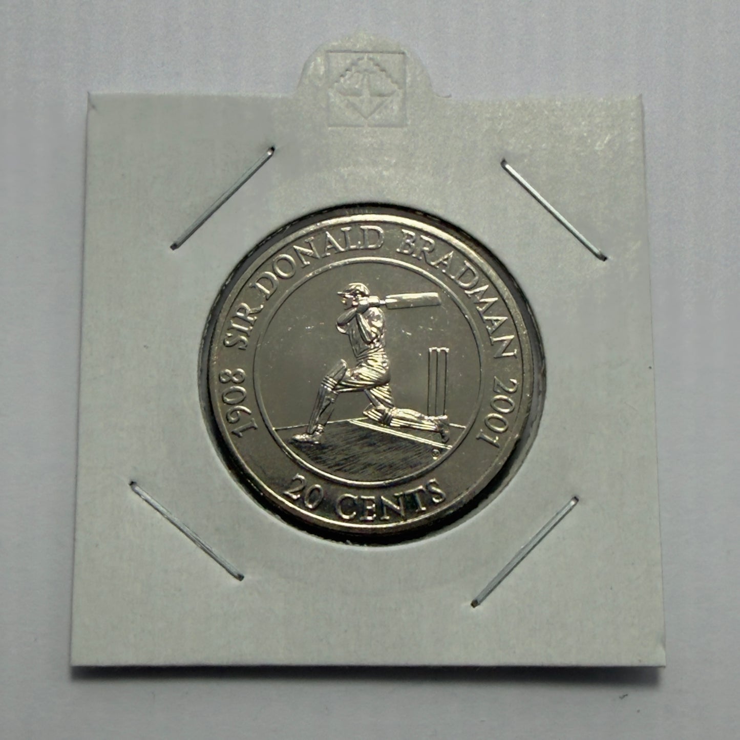 2001 20 Cent Coin - Sir Donald Bradman - Uncirculated - comes in 2x2