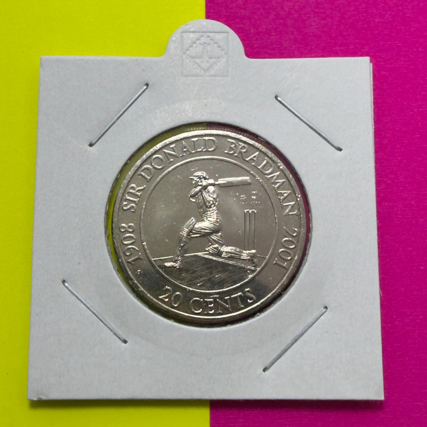 2001 20 Cent Coin - Sir Donald Bradman - Uncirculated - comes in 2x2