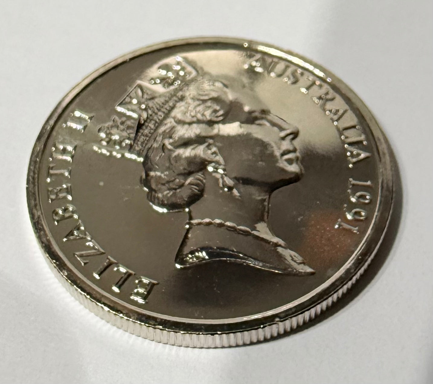 1991 10 Cent Coin - Choice Uncirculated - ex mint set low mintage 4.8 mil - 2x2