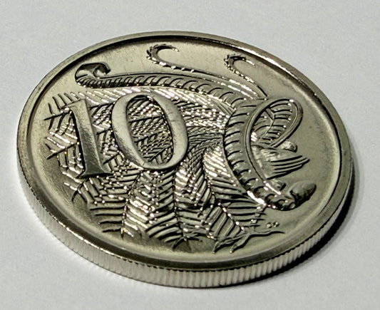 1991 10 Cent Coin - Choice Uncirculated - ex mint set low mintage 4.8 mil - 2x2