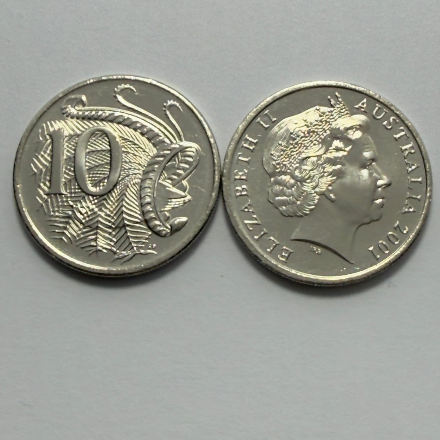 2001 10 Cent Coin - 10c - Uncirculated Ten Cent -comes in 2x2
