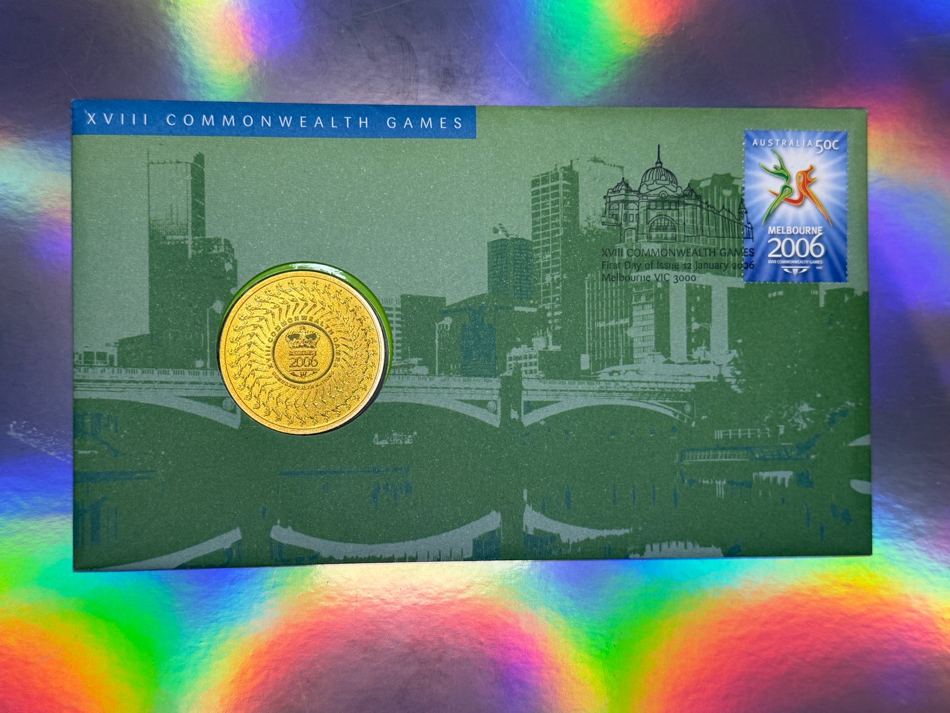 2006 Melbourne Commonwealth Games $5 Coin PNC - New Age Numismatics