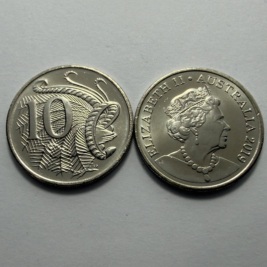 2019 10 Cent Coin - JC Effigy 10c  - Uncirculated - 6th Effigy - in 2x2