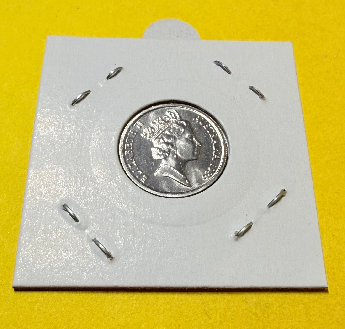 1986 5 Cent Coin - Uncirculated - mint set ONLY coin - comes in 2x2