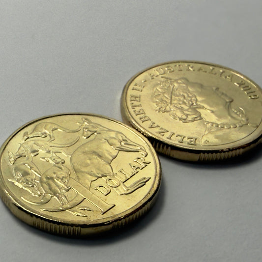 2019 $1 Coin - JC Effigy - Uncirculated - Mob of Roos - One Dollar - in 2x2