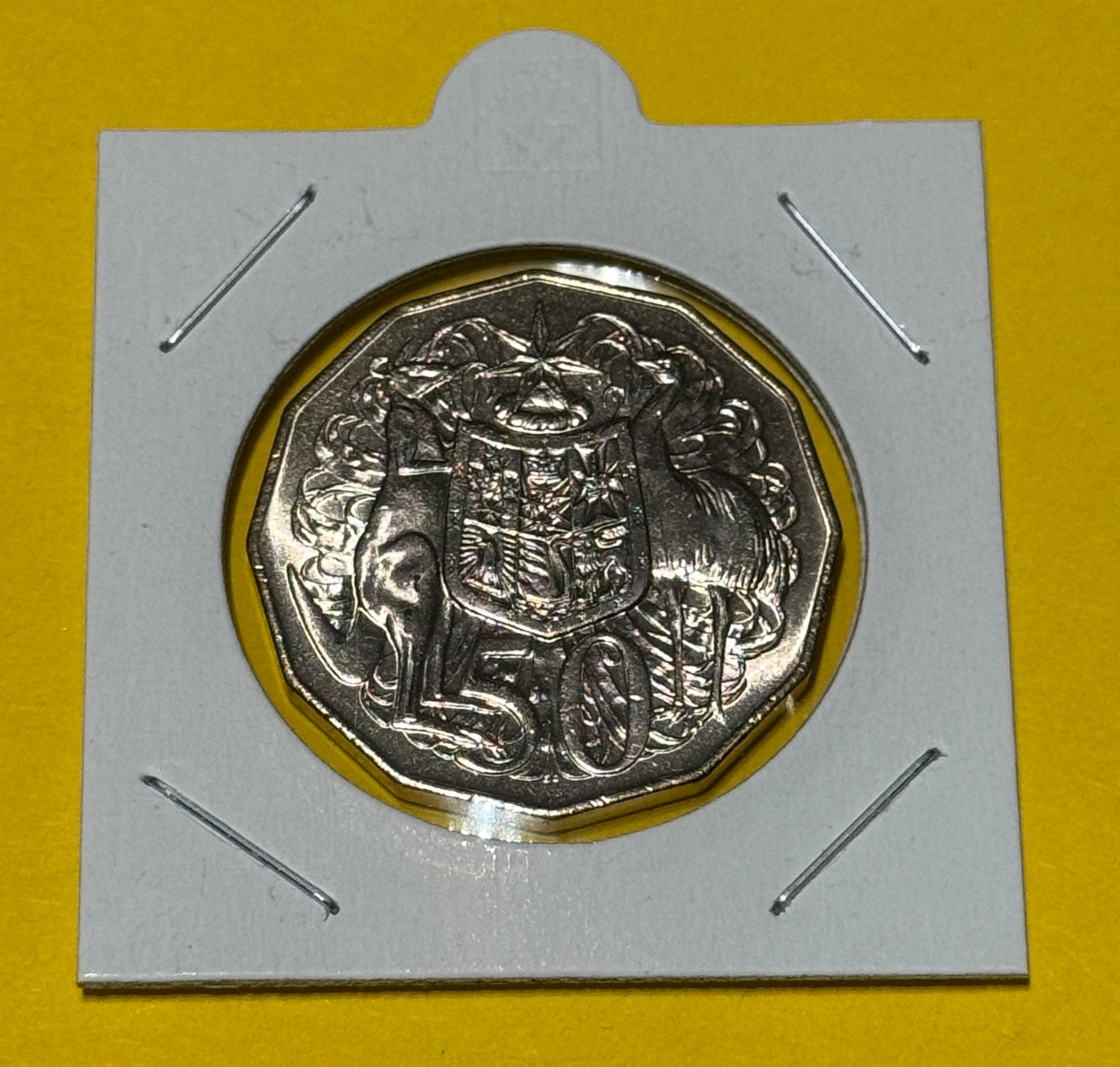 1980 50 Cent Coin - Uncirculated - Coat of Arms - comes in 2x2 - New Age Numismatics