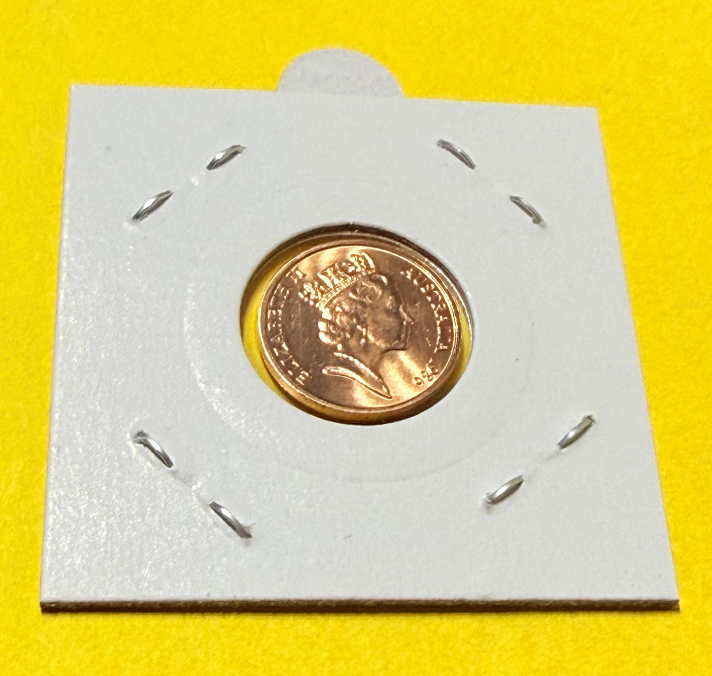 1986 1 Cent Coin - Uncirculated - mint set ONLY coin - comes in 2x2