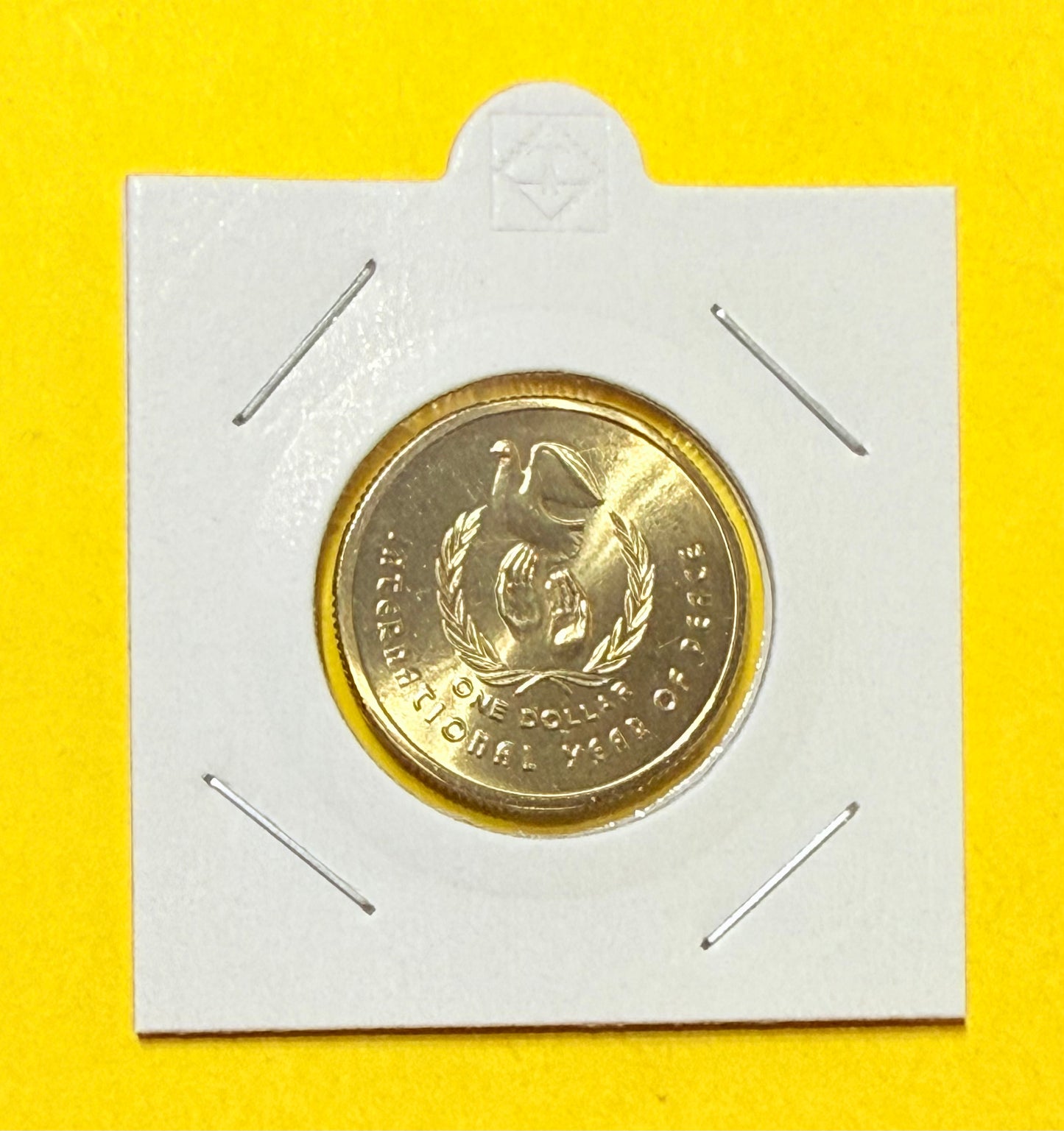 1986 $1 Coin - Choice Uncirculated - Year Of Peace - ex mint set - comes in 2x2