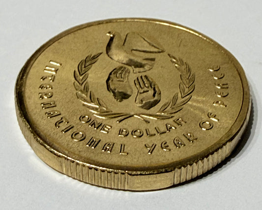 1986 $1 Coin - Choice Uncirculated - Year Of Peace - ex mint set - comes in 2x2