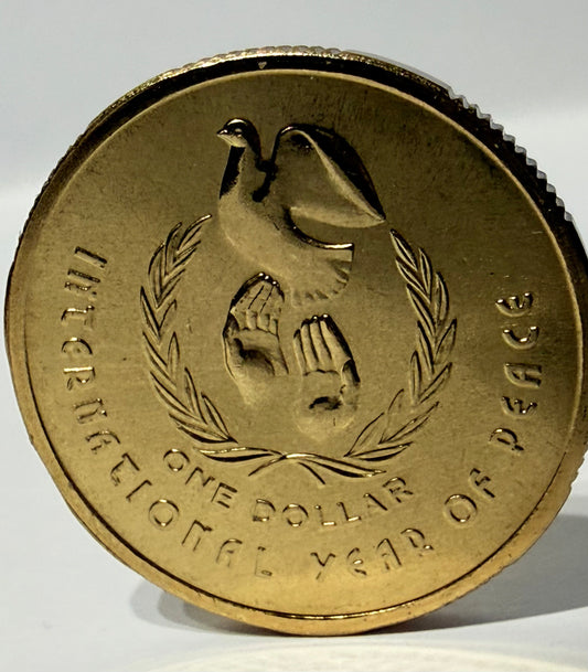 1986 $1 Coin - Choice Uncirculated - Year Of Peace - ex mint set - comes in 2x2