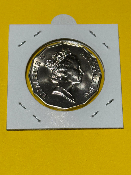 1985 50 Cent Coin - Uncirculated - Low Mintage 1 Million - Ex MINT SET  coin - New Age Numismatics