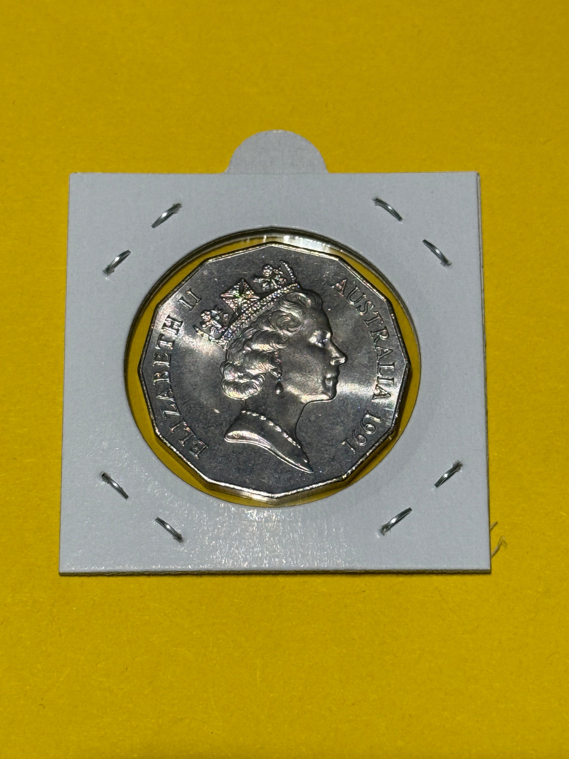 1991 50 Cent Coin - Rams Head - Uncirculated - comes in 2x2 - New Age Numismatics