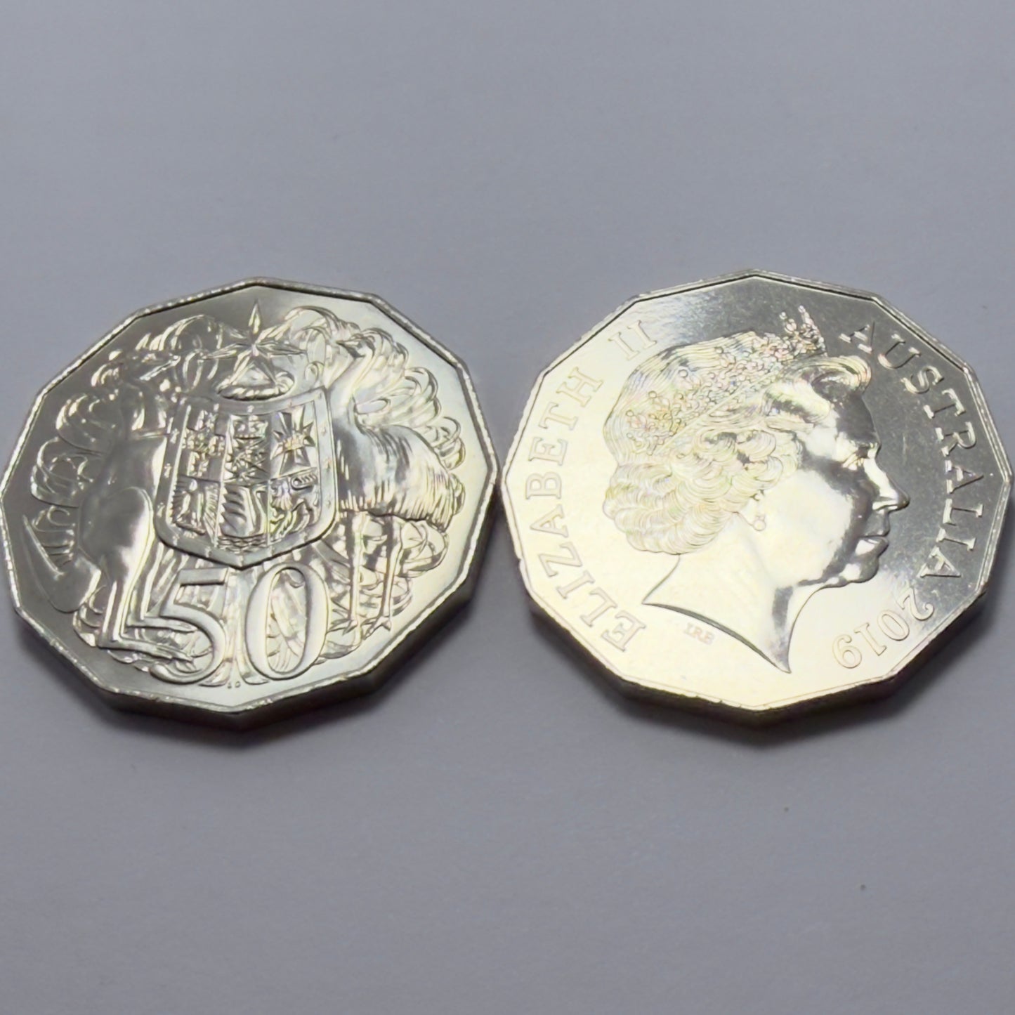 2019 50 Cent Coin - Choice Uncirculated - IRB Effigy - X Mint set - comes in 2x2