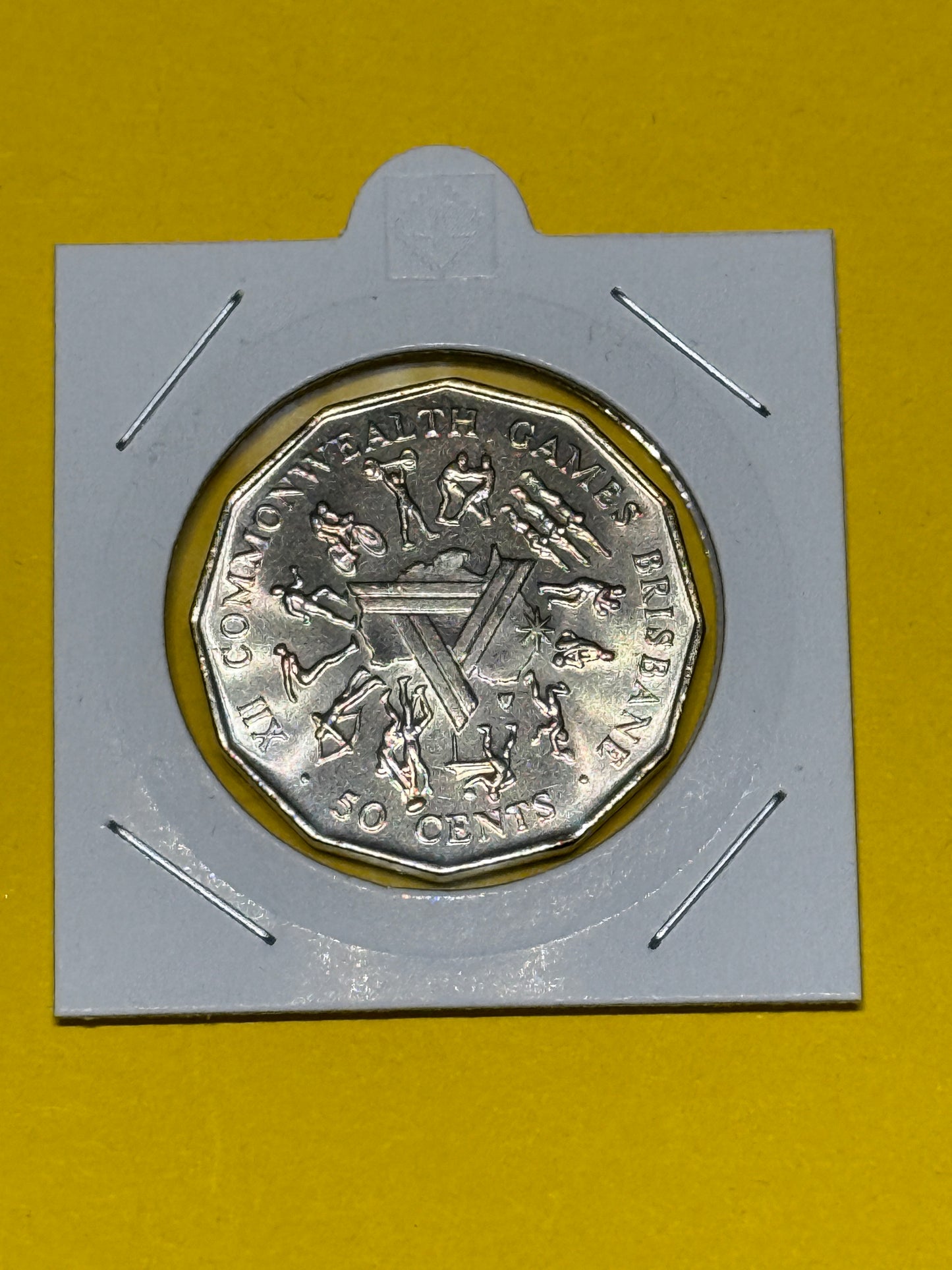 1982 50 Cent Coin - Uncirculated - Commonwealth Games - Ex Mint Roll - In 2x2 - New Age Numismatics