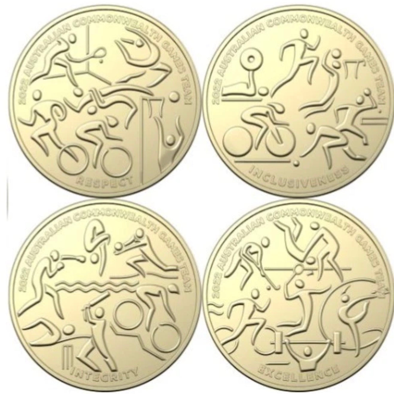 2022 $1 Commonwealth Games Coins - Uncirculated - Set of 4 - come in 2x2s