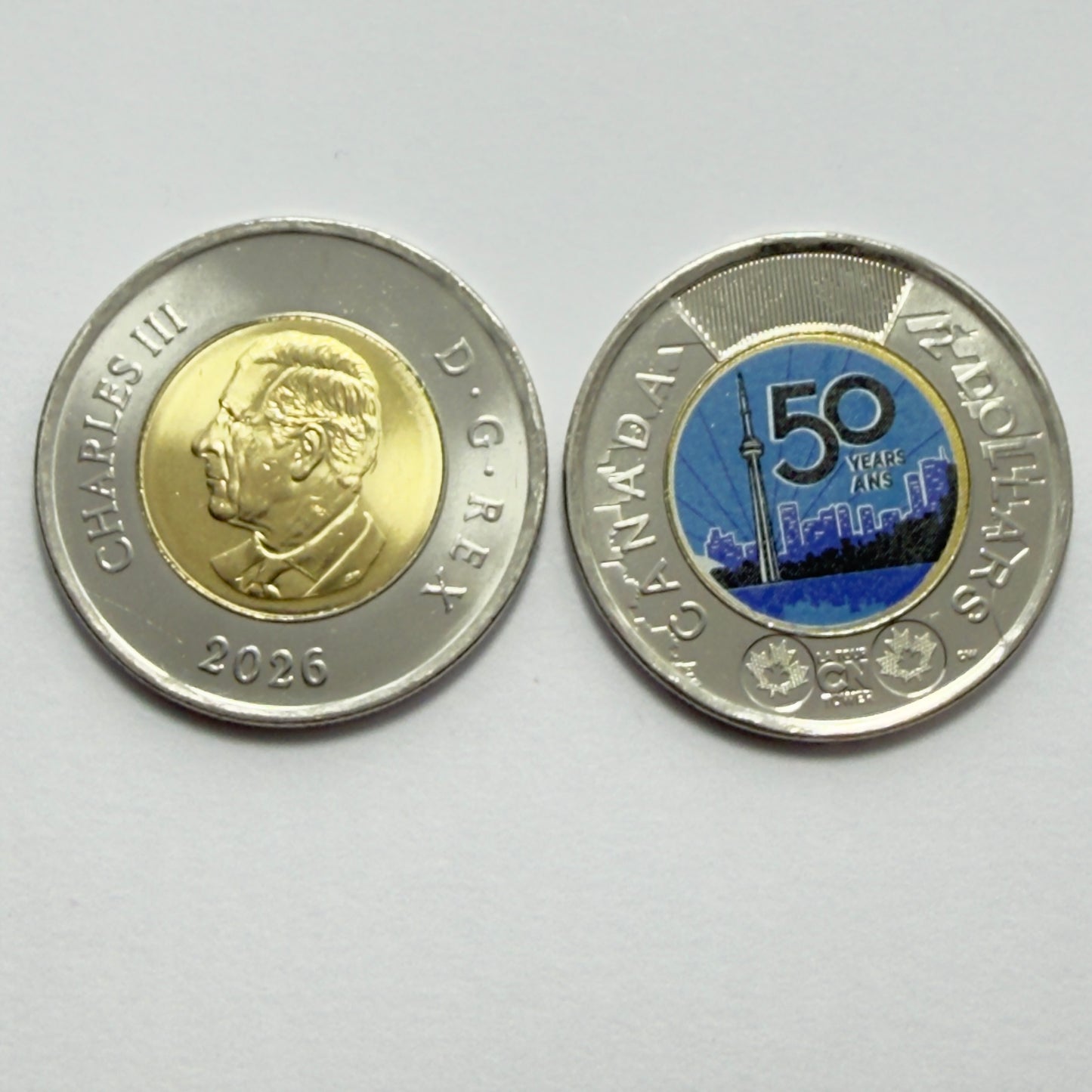 2026 Canada $2 -50th Anniversary of CN Tower -Glows Under UV - Uncirculated