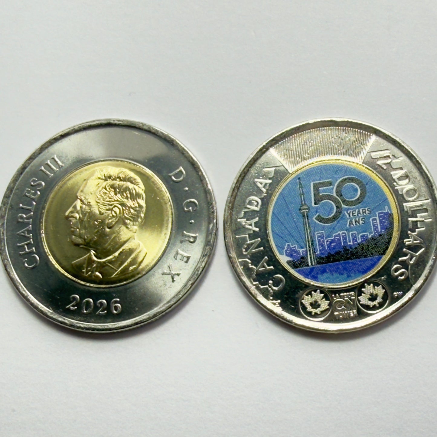 2026 Canada $2 -50th Anniversary of CN Tower -Glows Under UV - Uncirculated