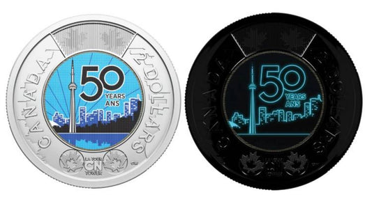 2026 Canada $2 -50th Anniversary of CN Tower -Glows Under UV - Uncirculated